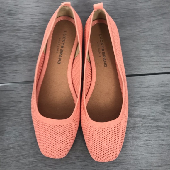 Lucky brand daneric rose pink crayon clay ballet flats slip on square toe size10 - Picture 7 of 9